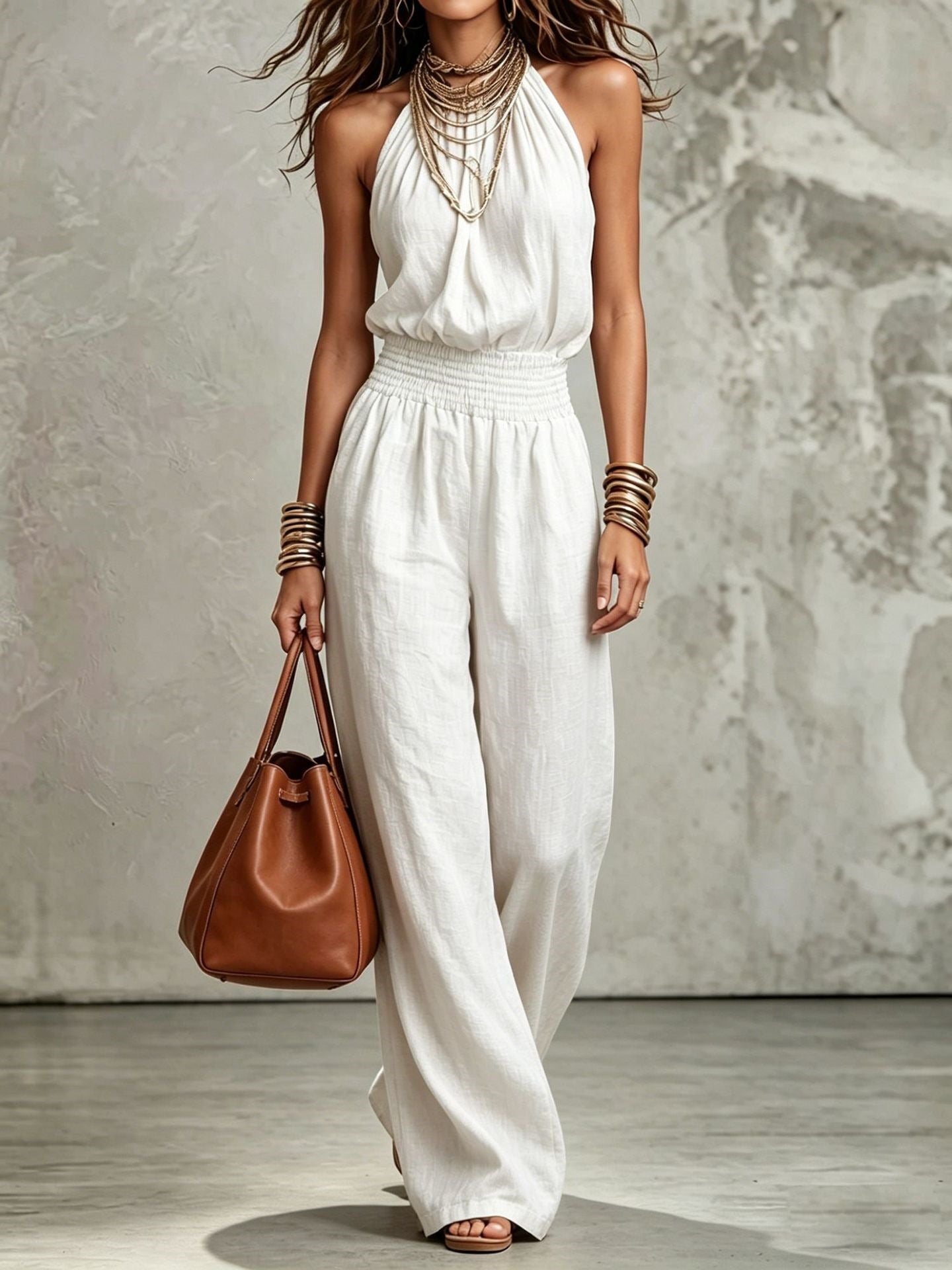 Alessia | Mono Elegante de Espalda Descubierta, Estilo Verano Chic