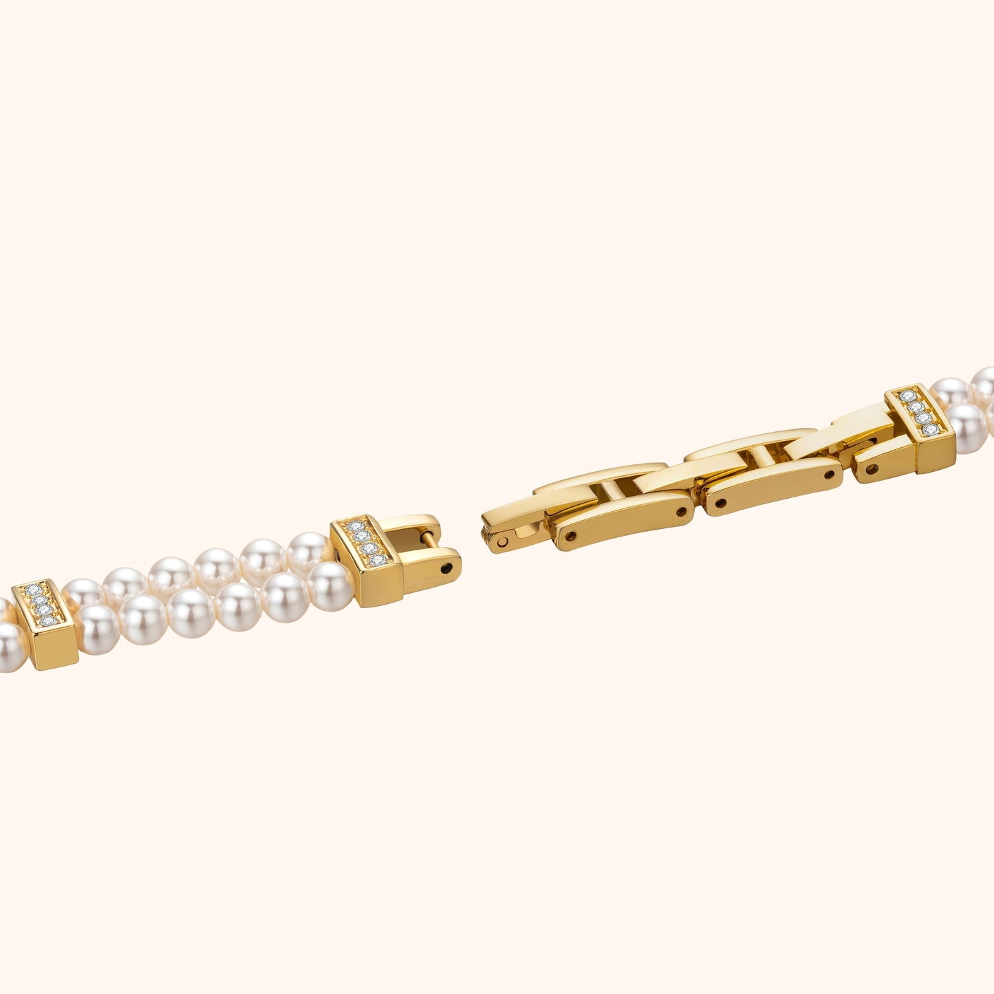 Noelle | Reloj con Pulsera de Perlas Naturales y Esfera Blanco Perlado