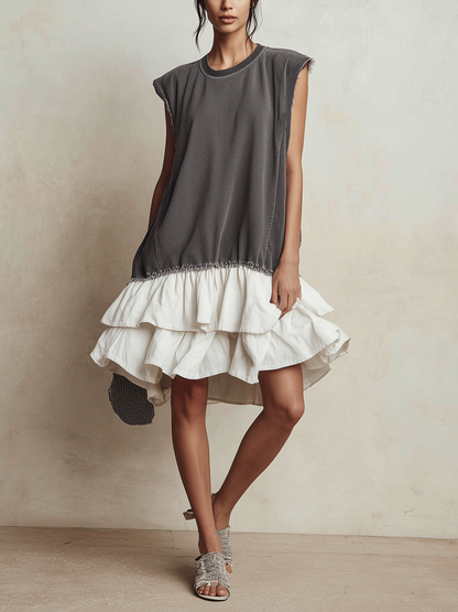 Ilaria | Vestido casual en bloques de color, ajuste amplio, de vacaciones