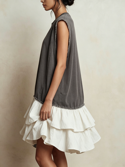 Ilaria | Vestido casual en bloques de color, ajuste amplio, de vacaciones
