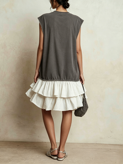 Ilaria | Vestido casual en bloques de color, ajuste amplio, de vacaciones