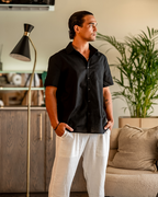 Camisa de Lino Manga Corta St. Tropez