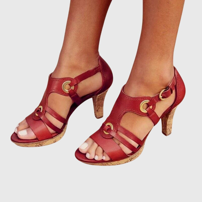 Carla | Tacones Marrón Tierra con Estabilidad de Talón Reforzada