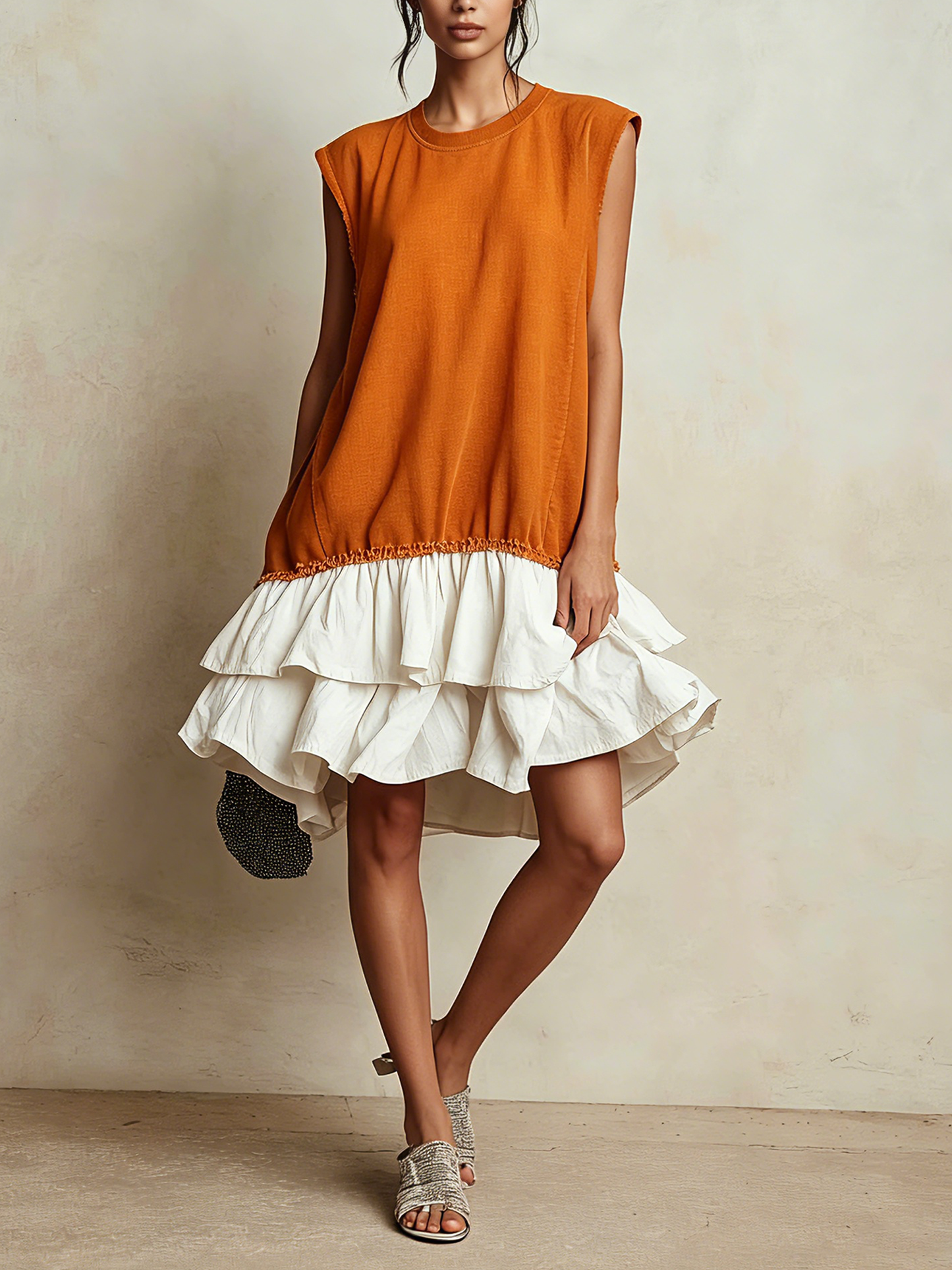 Ilaria | Vestido casual en bloques de color, ajuste amplio, de vacaciones