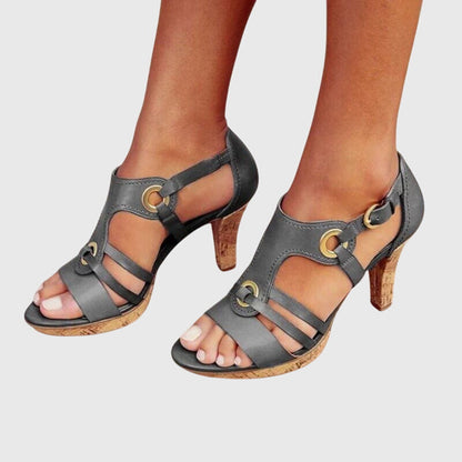 Carla | Tacones Marrón Tierra con Estabilidad de Talón Reforzada