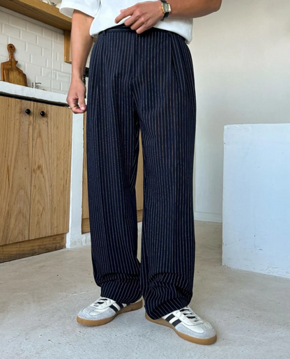 Pantalón Ancho de Raya Fina St Andrews