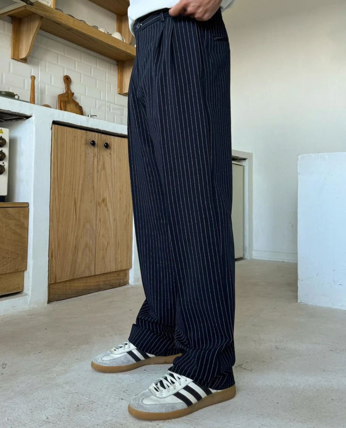 Pantalón Ancho de Raya Fina St Andrews