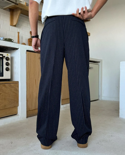 Pantalón Ancho de Raya Fina St Andrews