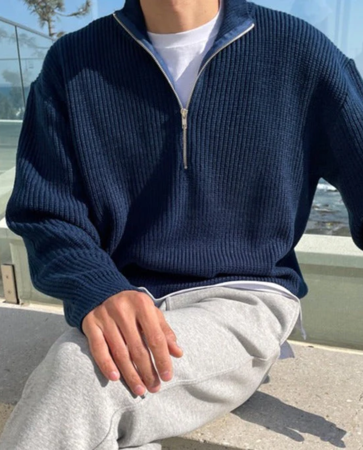 Jersey Cuello Alto con Cremallera Interlaken