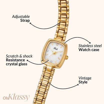 Aurora | Reloj Dorado con Esfera Blanco Perlado
