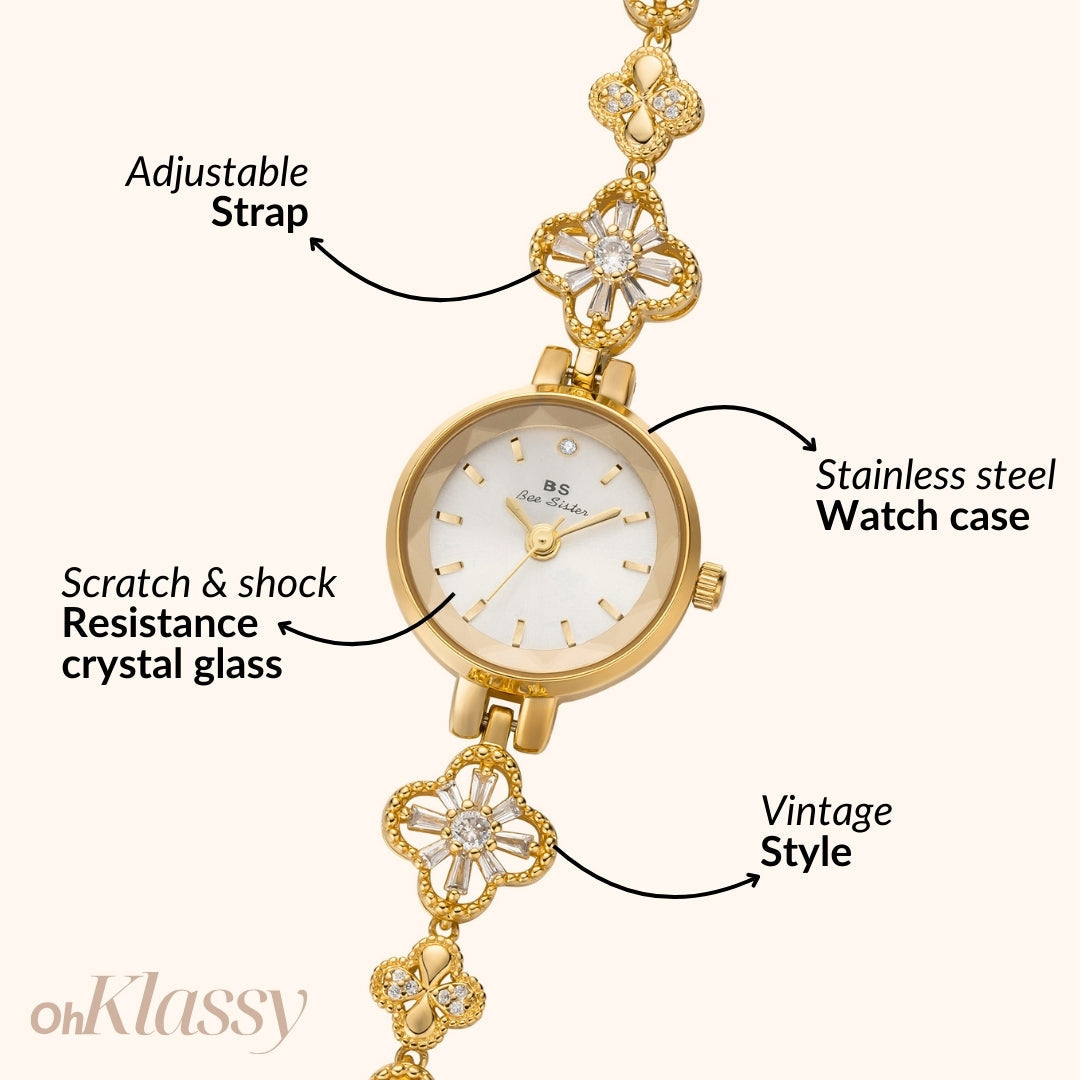 Odette | Reloj Dorado con Esfera Blanca