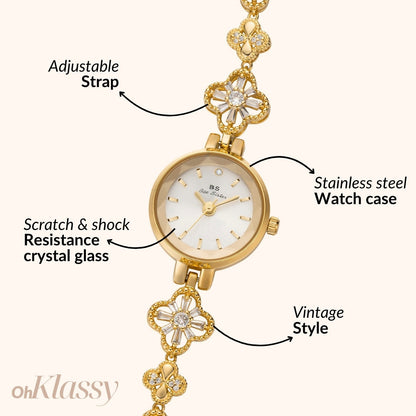 Odette | Reloj Dorado con Esfera Blanca