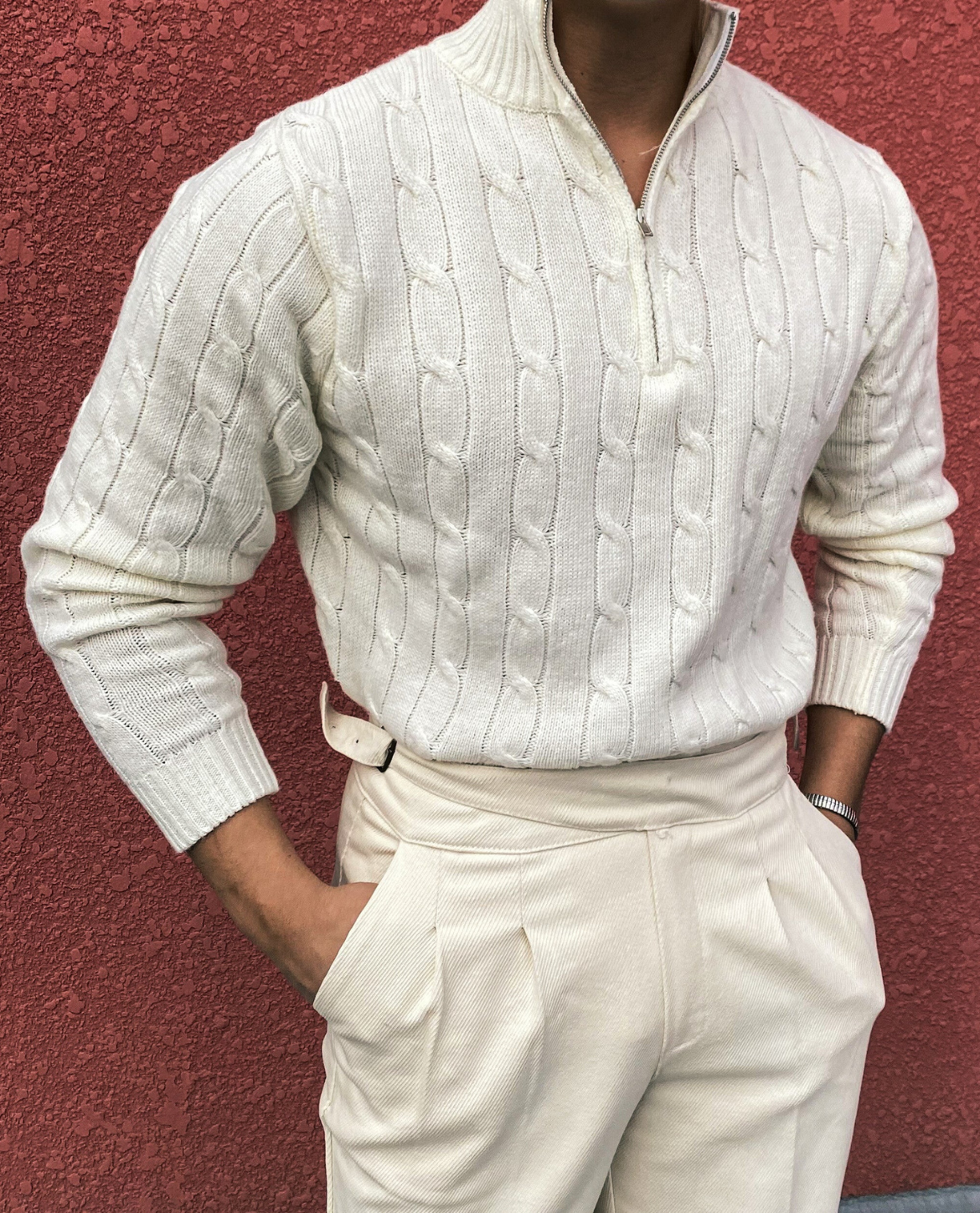 Jersey de Punto Texturizado con Cremallera Chartwell