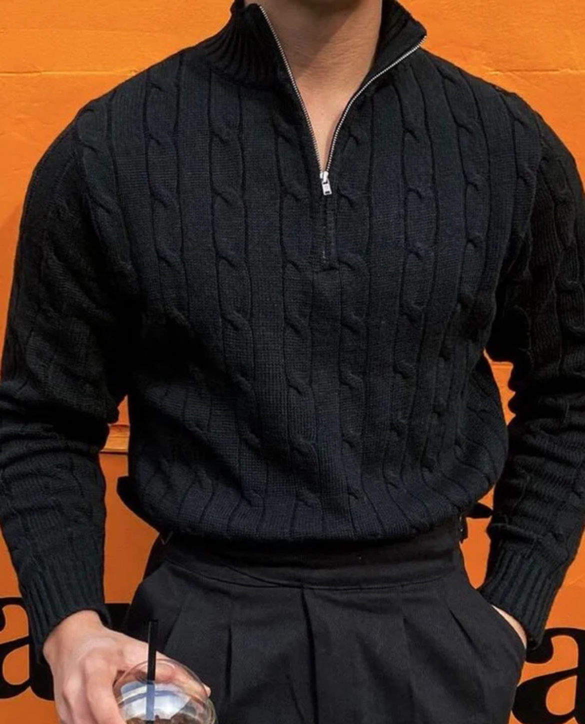 Jersey de Punto Texturizado con Cremallera Chartwell