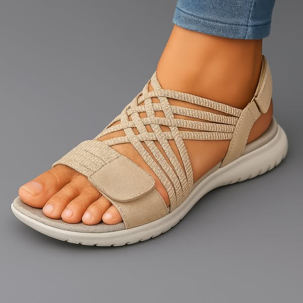 María | Sandalias Ortopédicas Azules Ultraligeras con Tiras Elásticas Transpirables