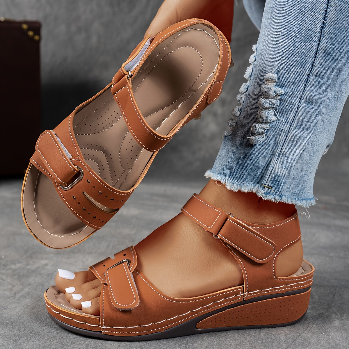 Elisa | Sandalias Ortopédicas Blancas con Correas Ajustables y Suela Ergonómica