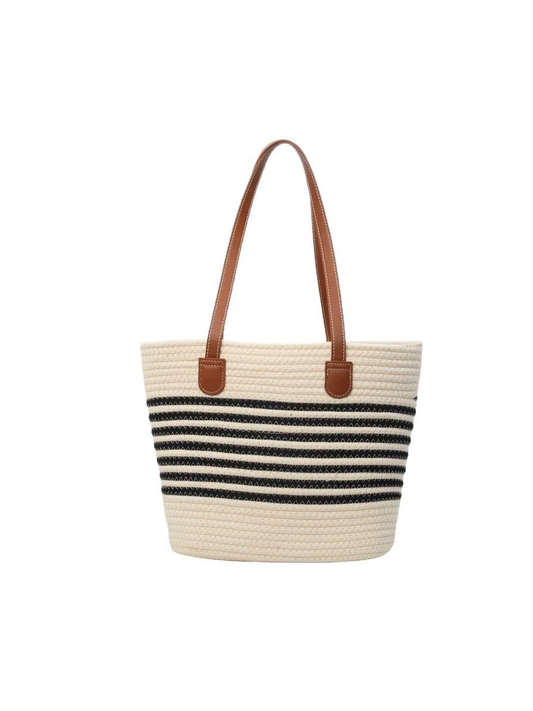 Bolso de Paja Tejida de un Asa para Vacaciones en la Playa