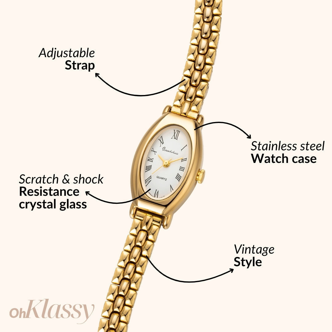 Beatrice | Reloj Dorado con Esfera Blanca