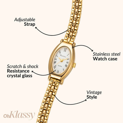 Beatrice | Reloj Dorado con Esfera Blanca