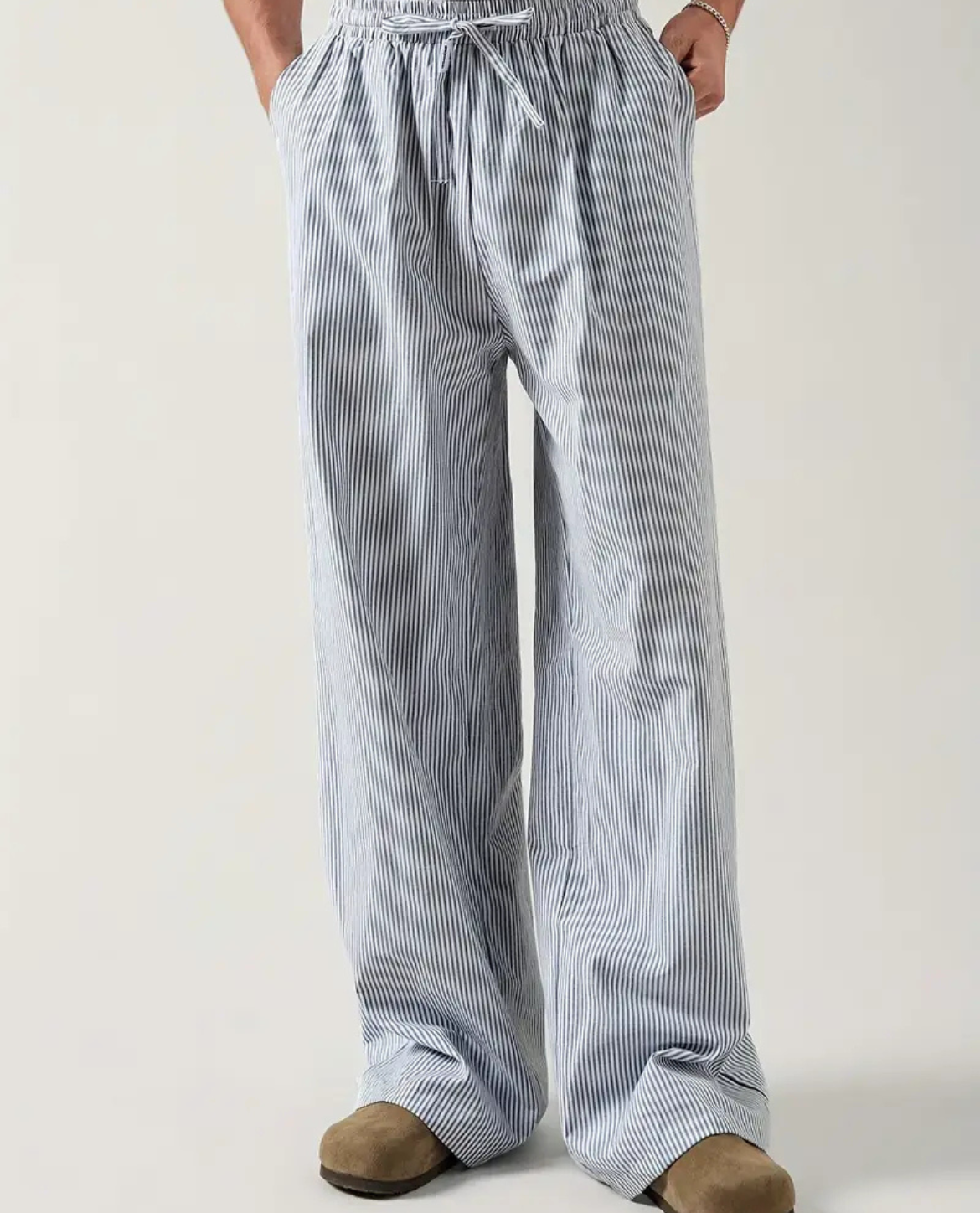 Pantalón Ancho de Algodón a Rayas Aix-en-Provence