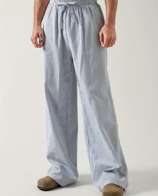 Pantalón Ancho de Algodón a Rayas Aix-en-Provence