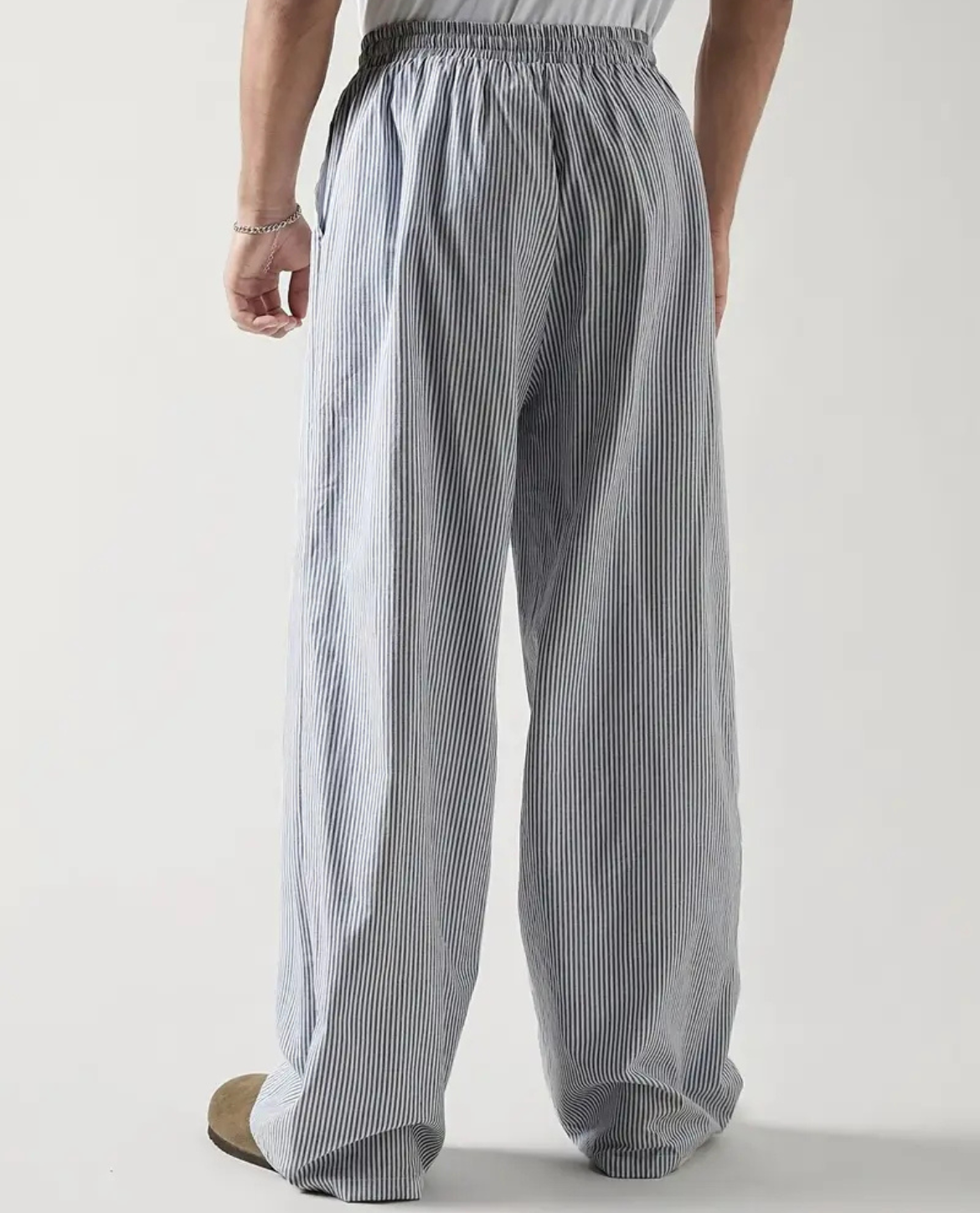 Pantalón Ancho de Algodón a Rayas Aix-en-Provence
