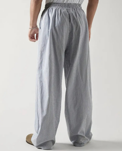 Pantalón Ancho de Algodón a Rayas Aix-en-Provence