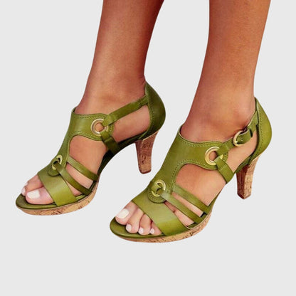 Carla | Tacones Marrón Tierra con Estabilidad de Talón Reforzada