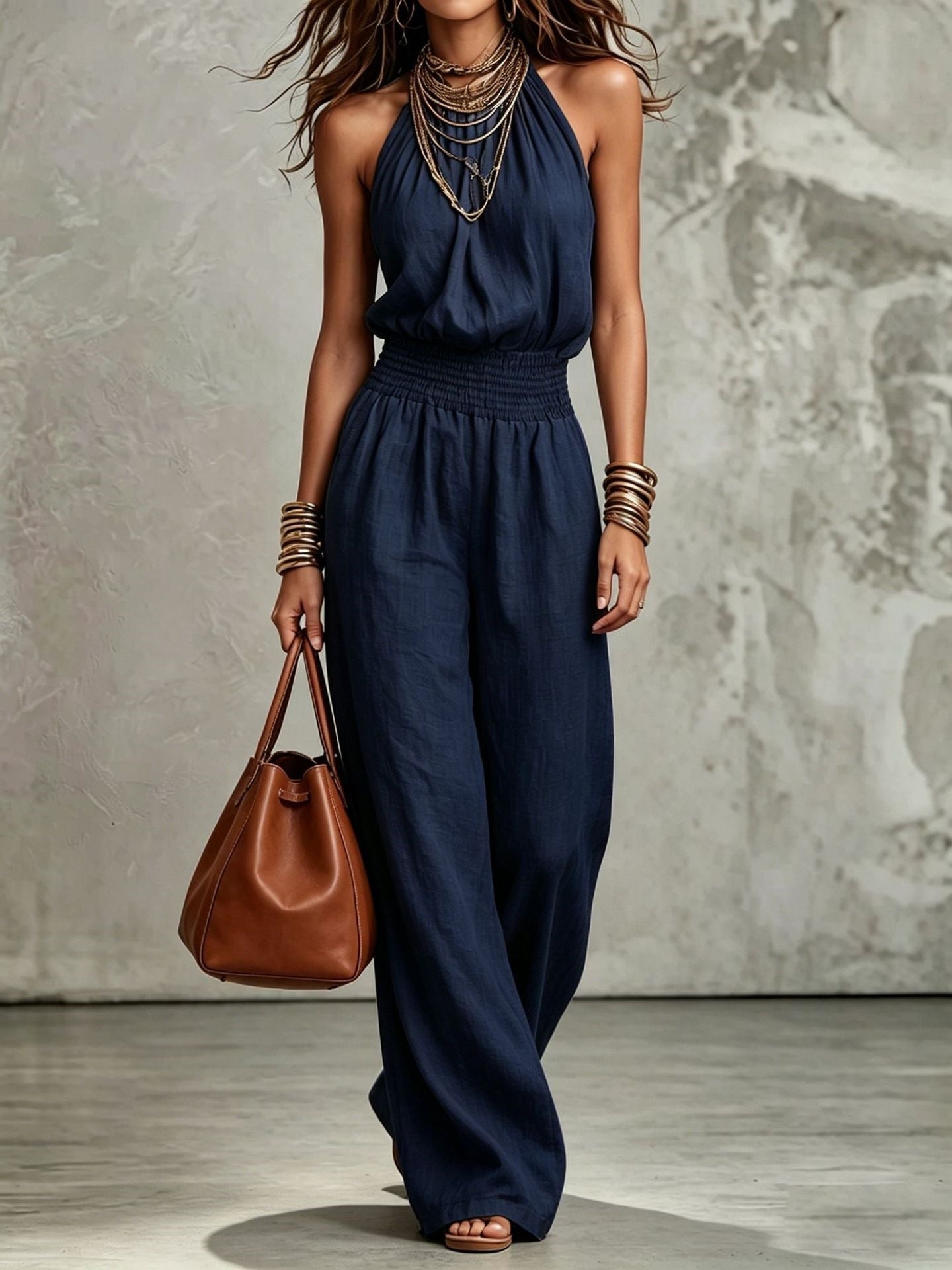 Alessia | Mono Elegante de Espalda Descubierta, Estilo Verano Chic