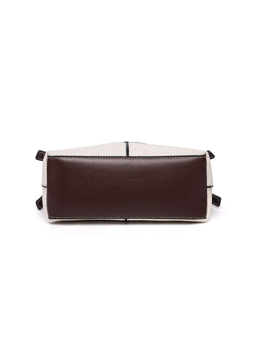 Bolso Bandolera de Lona con Cremallera Dorada