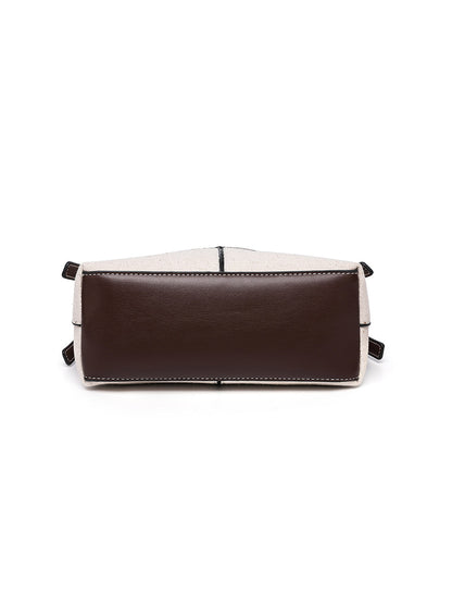Bolso Bandolera de Lona con Cremallera Dorada