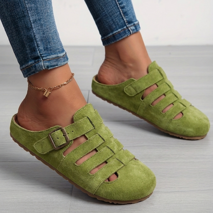 Clara | Sandalias Mules Amarillas de Confort sin Cierre