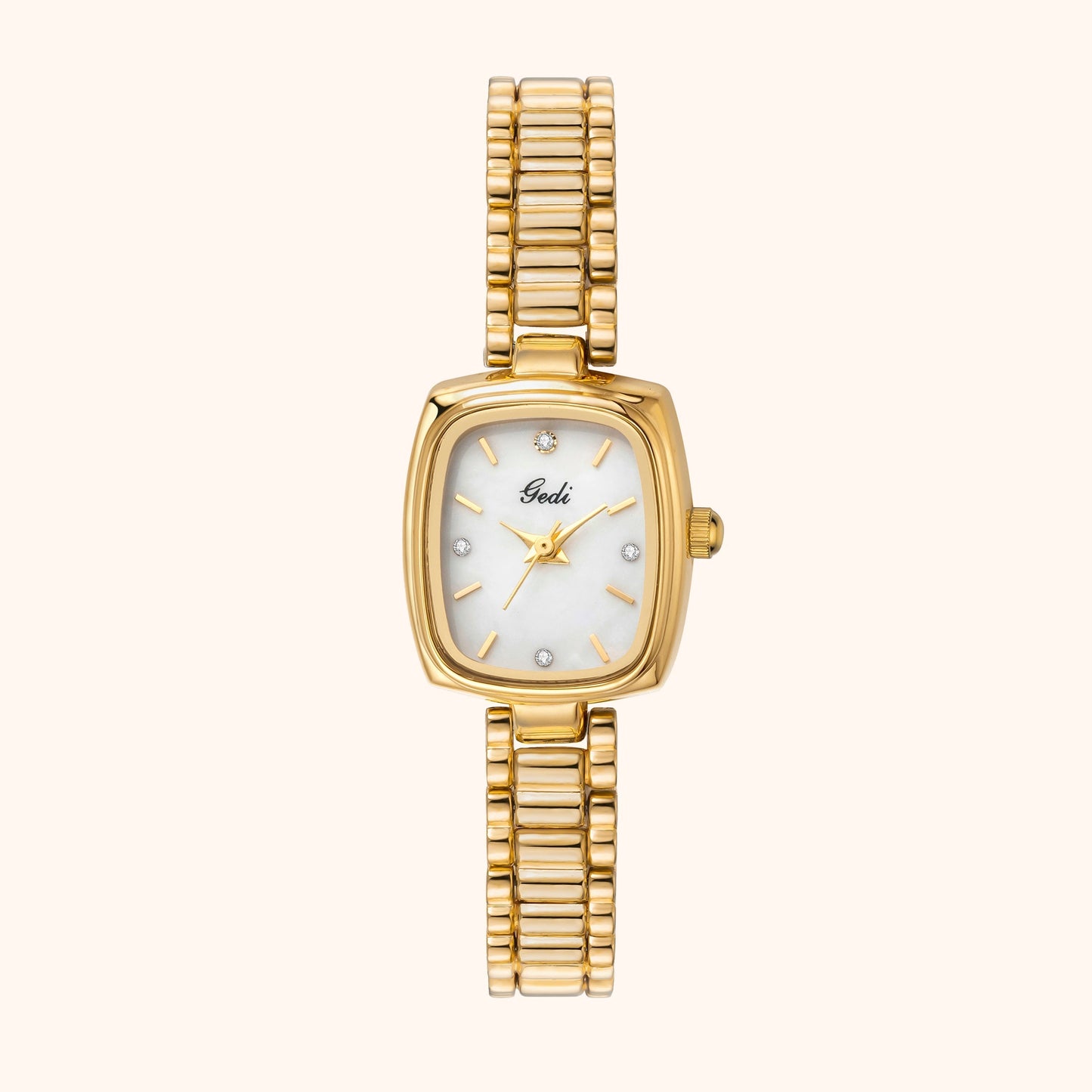 Aurora | Reloj Dorado con Esfera Blanco Perlado