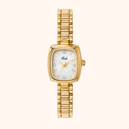 Aurora | Reloj Dorado con Esfera Blanco Perlado