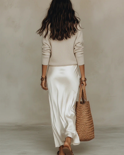 Anaïs | Vestido midi satinado elegante