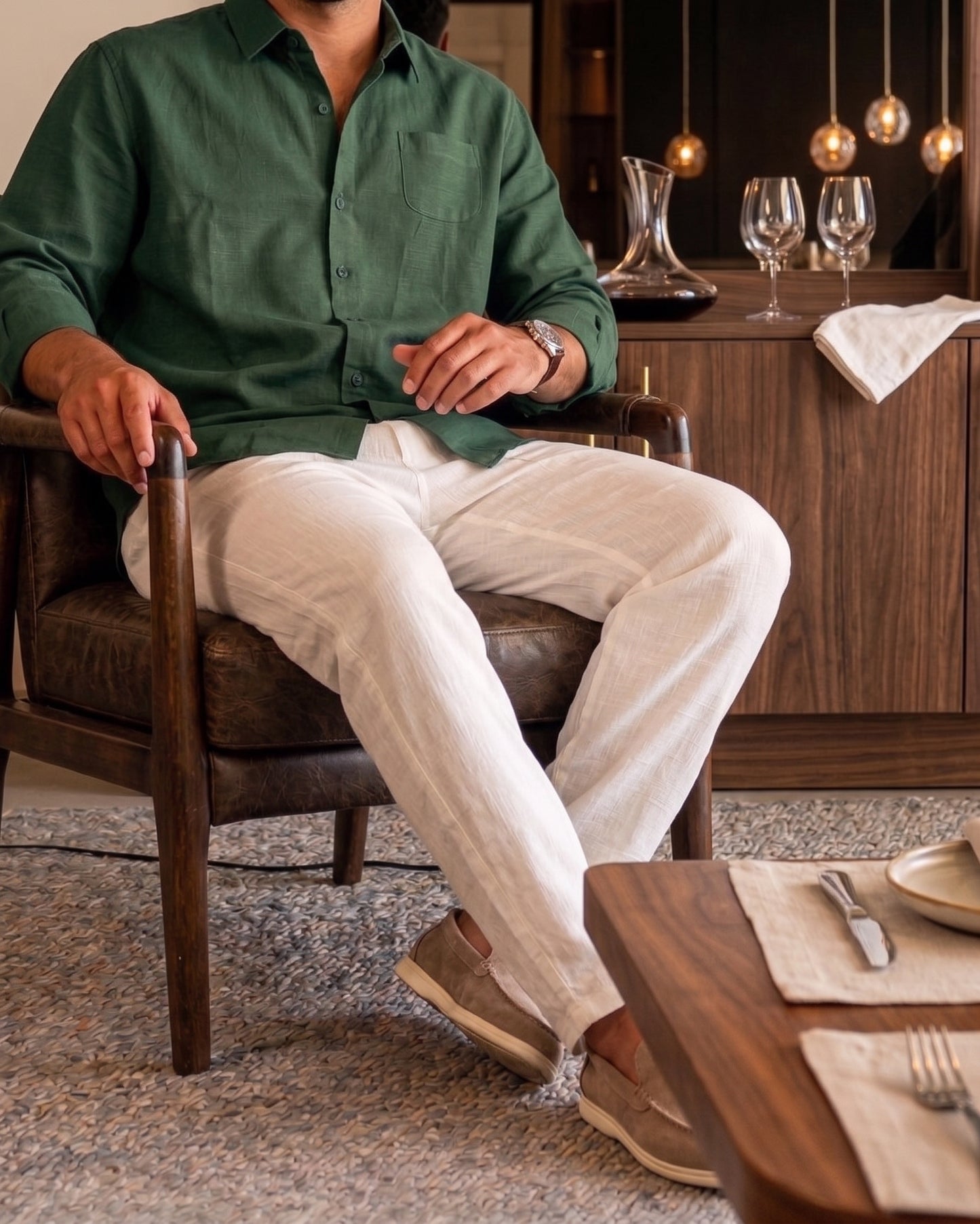 Pantalón de Lino Slim Casablanca
