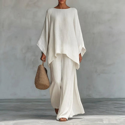 Christine | Conjunto de Dos Piezas con Mangas Largas y Pantalón Ancho