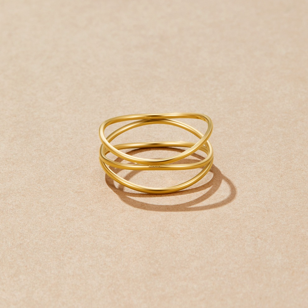 Bucle Infinito | Anillo de Oro Antideslustre
