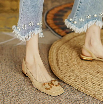 Cecilia | Sandalias Ortopédicas Azul Oscuro con Plantilla Acolchada y Hebilla Ajustable