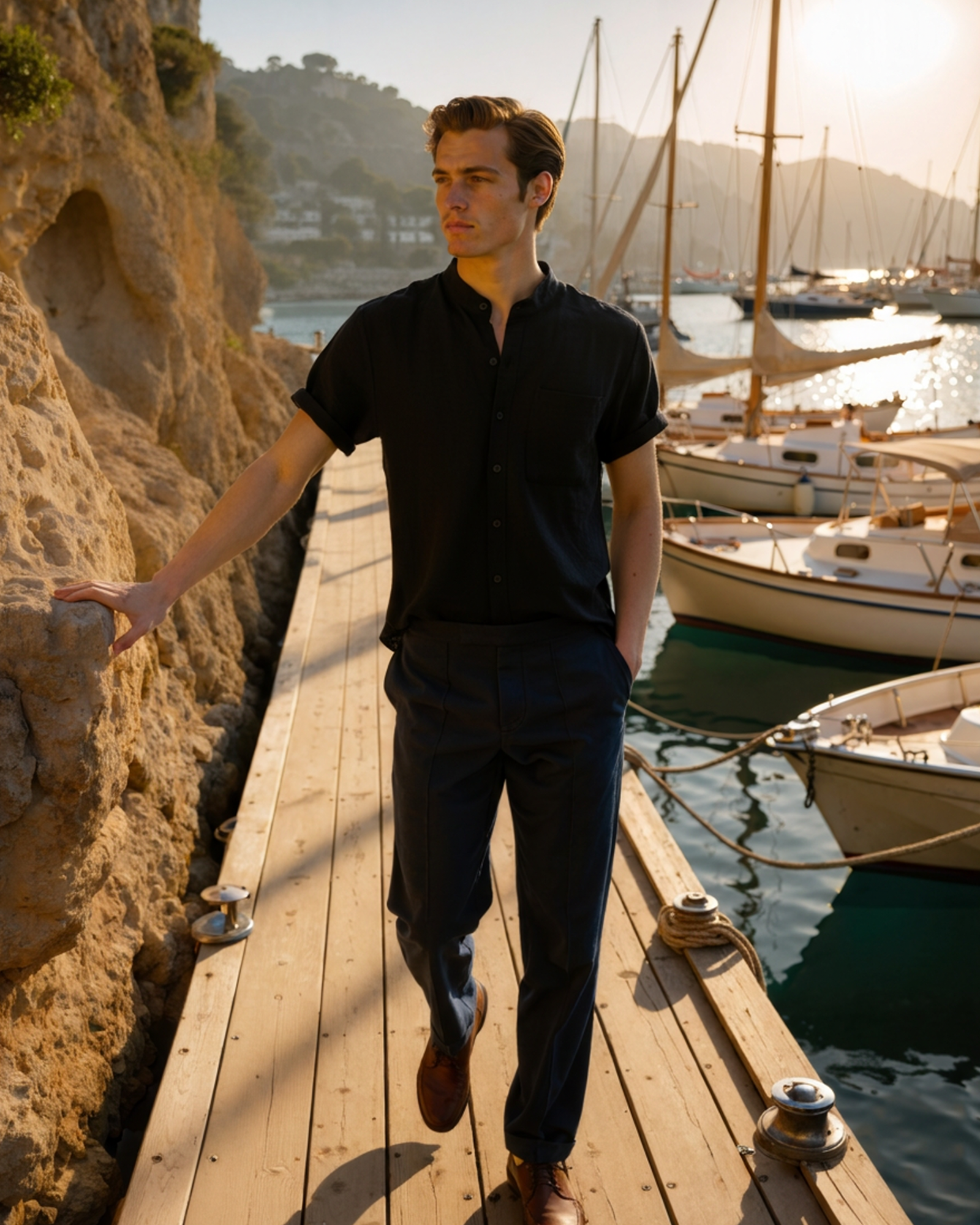 Camisa Cuello Mao Kensington