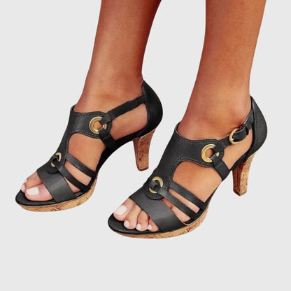 Carla | Tacones Marrón Tierra con Estabilidad de Talón Reforzada