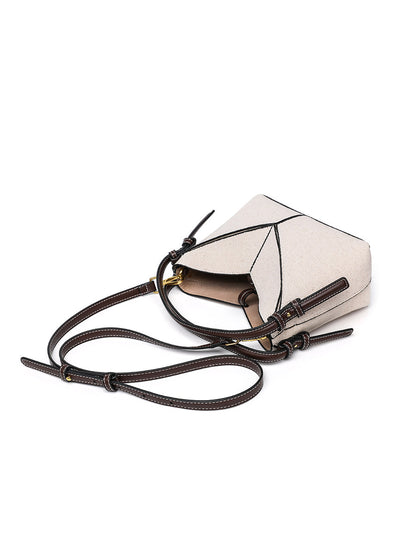 Bolso Bandolera de Lona con Cremallera Dorada