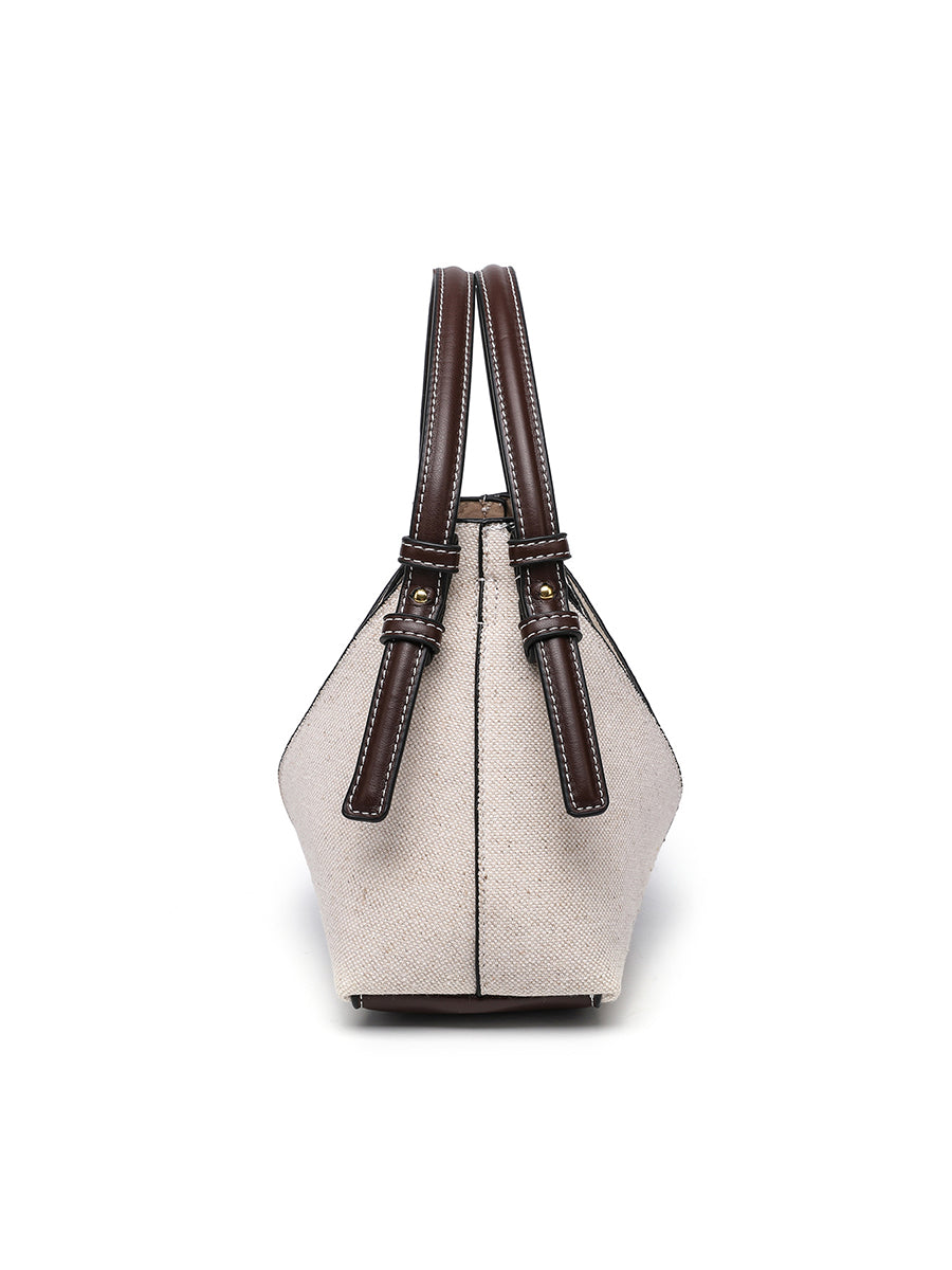 Bolso Bandolera de Lona con Cremallera Dorada
