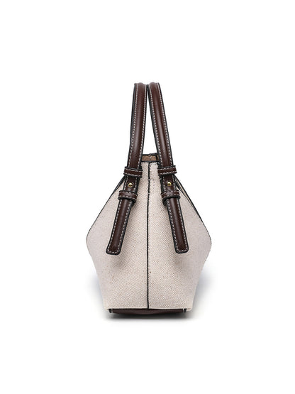 Bolso Bandolera de Lona con Cremallera Dorada
