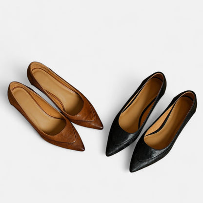 Amara | Zapatos de Tacón en Piel Auténtica con Textura Grabada y Tacón Kitten
