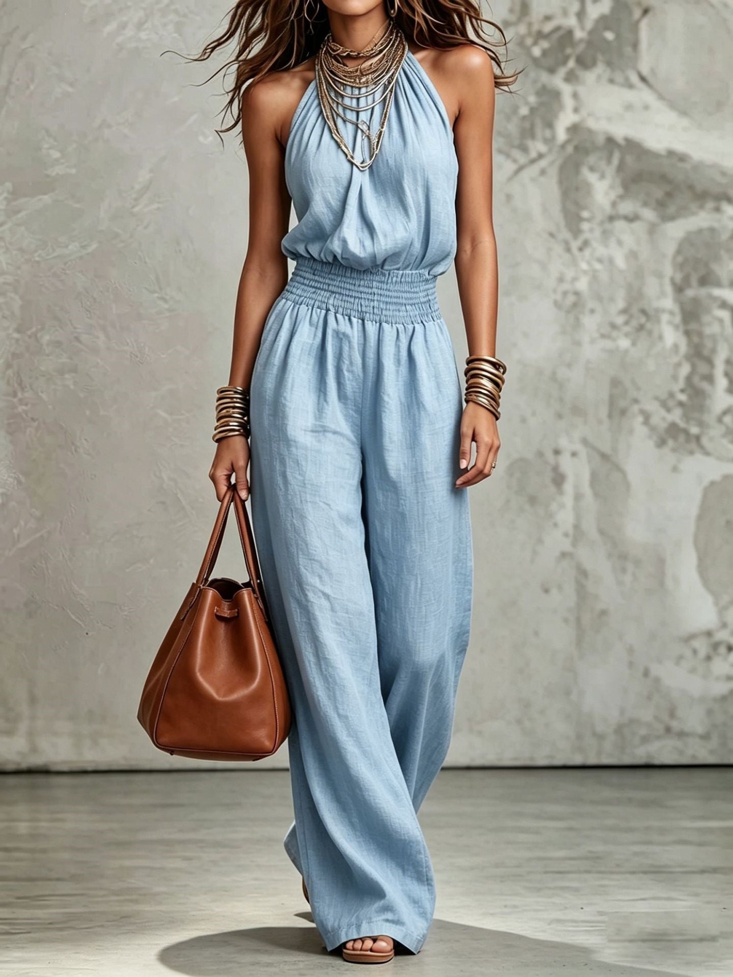 Alessia | Mono Elegante de Espalda Descubierta, Estilo Verano Chic