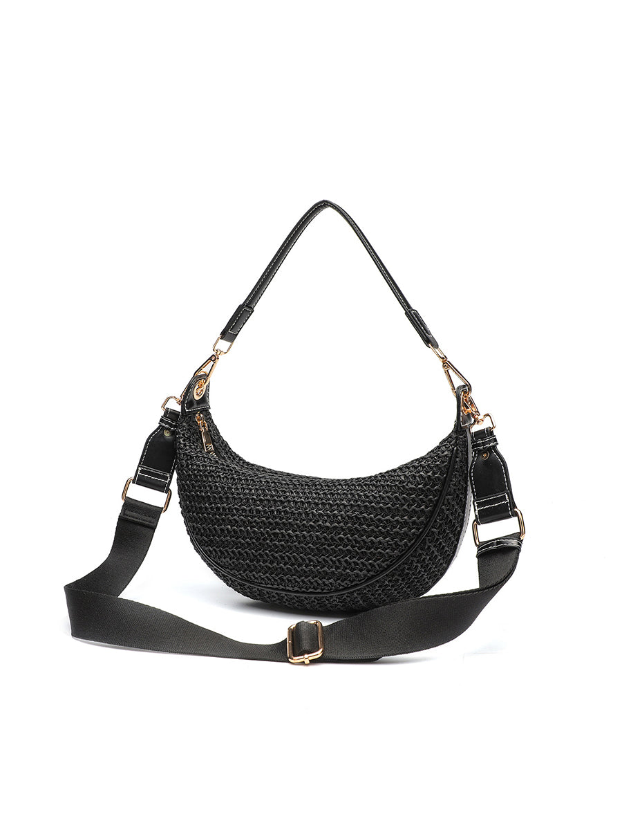 Bolso Bandolera Casual de Paja Tejida