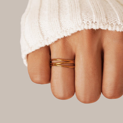Bucle Infinito | Anillo de Oro Antideslustre