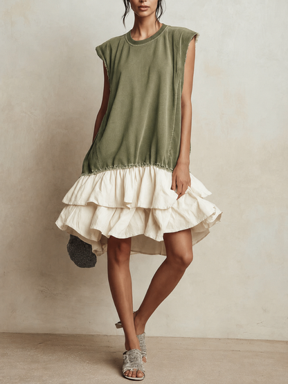 Ilaria | Vestido casual en bloques de color, ajuste amplio, de vacaciones