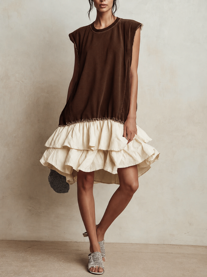 Ilaria | Vestido casual en bloques de color, ajuste amplio, de vacaciones